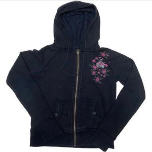 Hard Rock Hotel Biloxi Distressed Black w/ Roses & Crown Hoodie